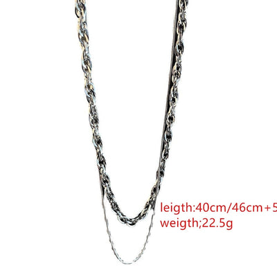 Jewelry Hip-Hop Simple Style Asymmetrical Titanium Steel Titanium Steel Silver Plated Asymmetrical Necklace