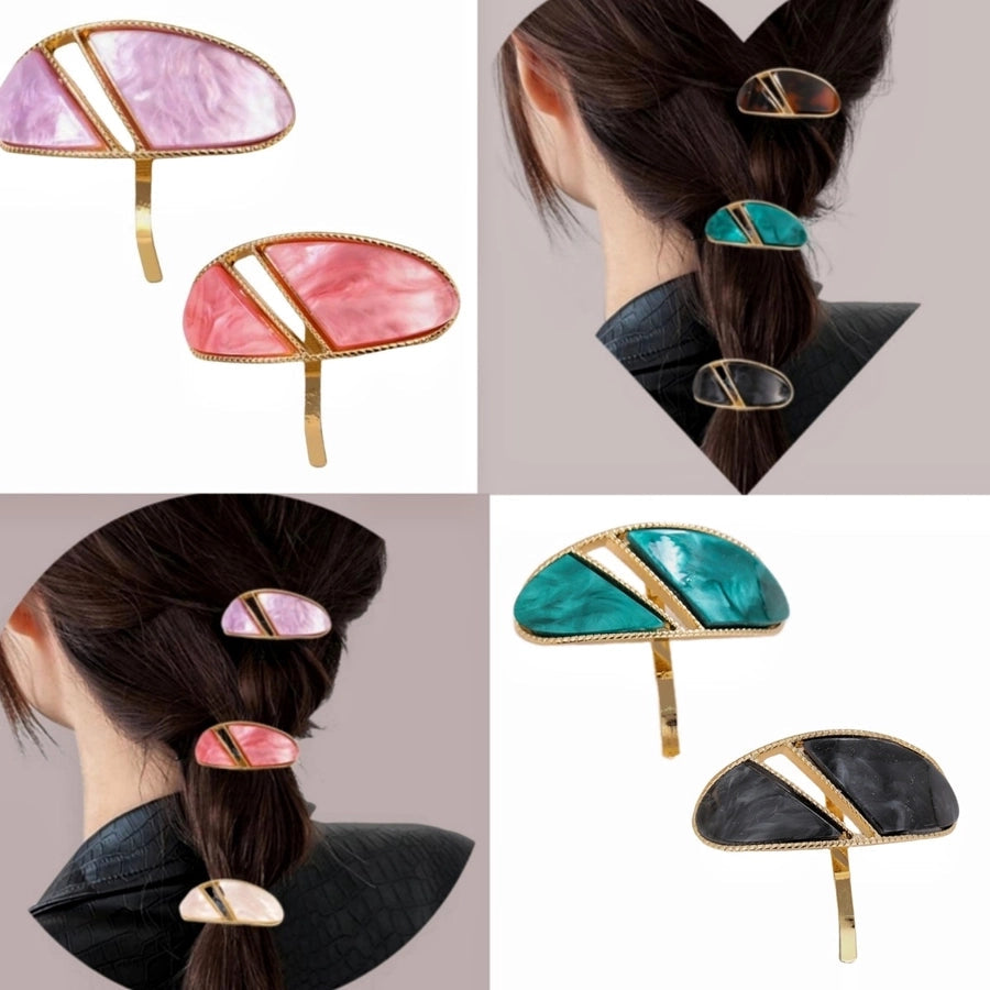 Women's Retro Color Block Acetic acid sheets Plating Hair Clip