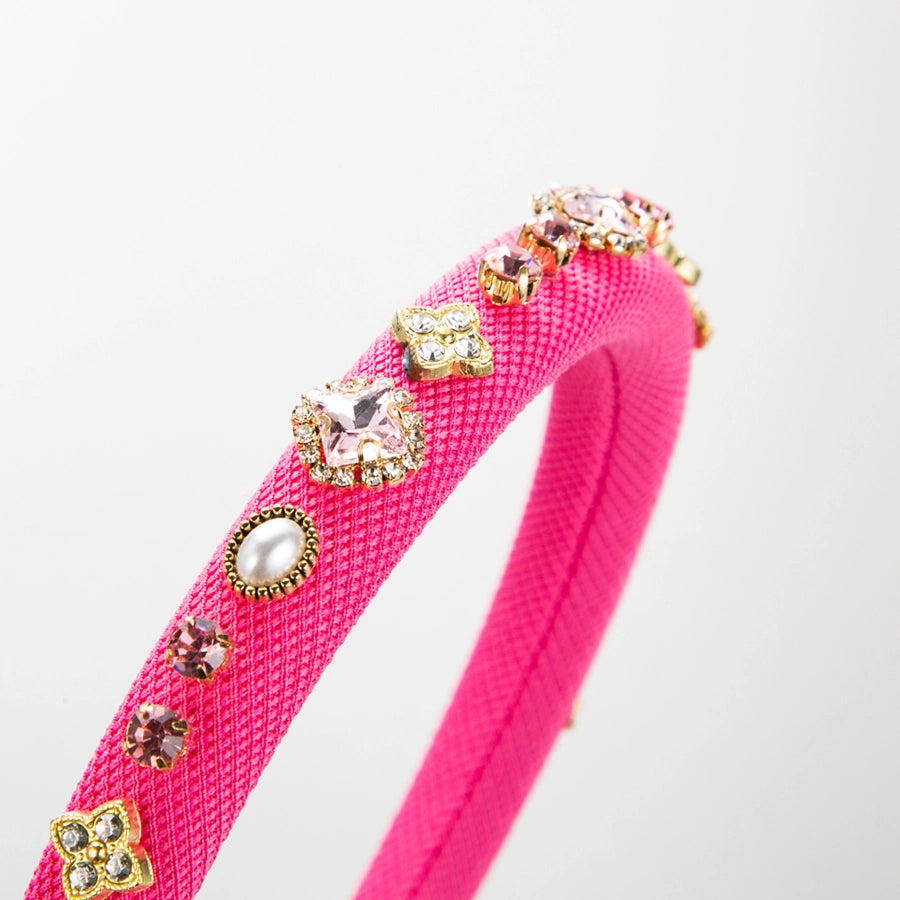 casual elegant sweet flower imitation pearl rhinestone inlay rhinestones pearl hair band