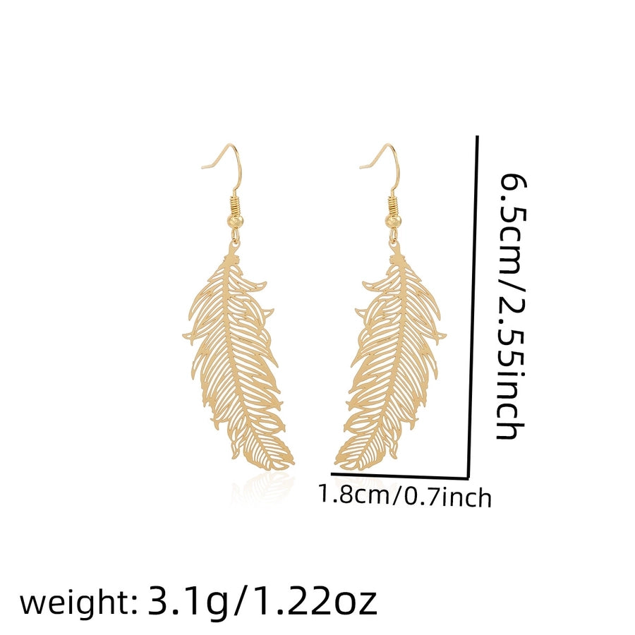 1 Pair Retro Wings Plating Copper Drop Earrings