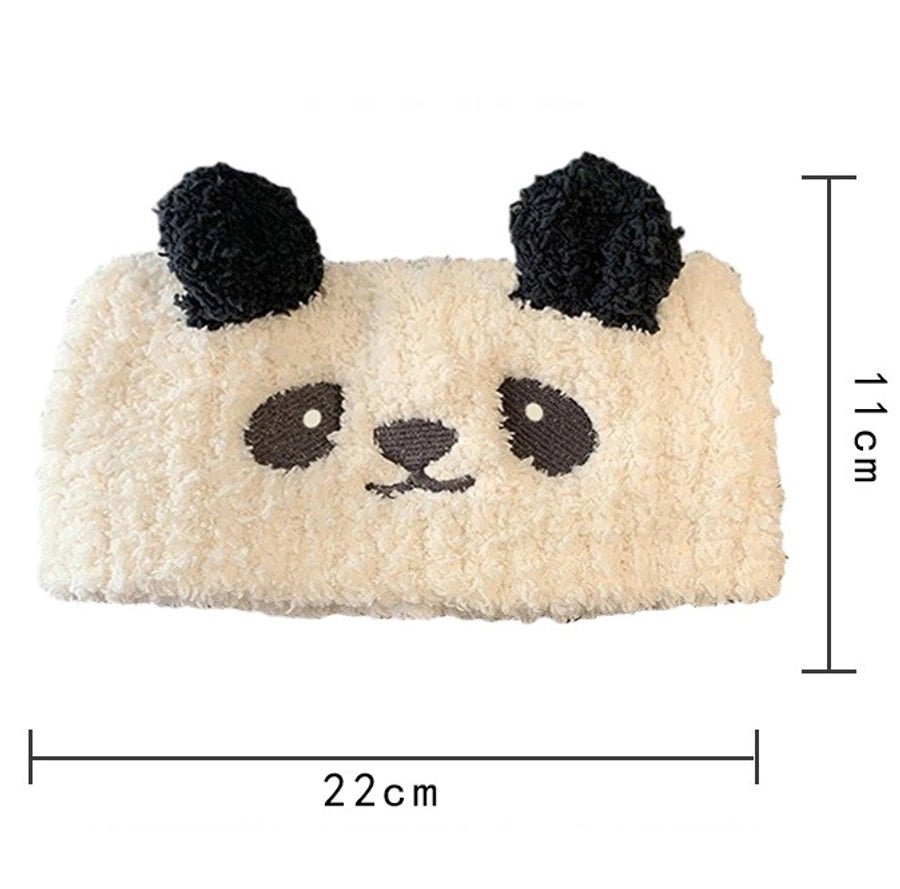 Women's Cute Panda Coral Fleece Hair Band