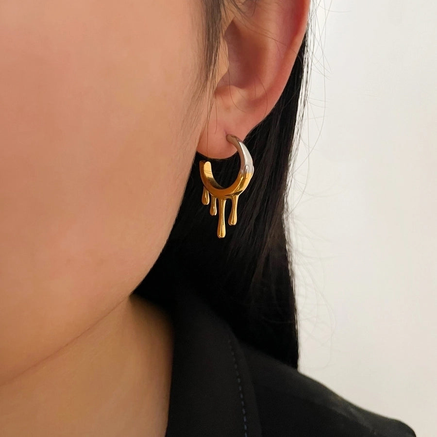 1 Pair Vintage Style Simple Style Geometric 316L Stainless Steel  18K Gold Plated Ear Studs