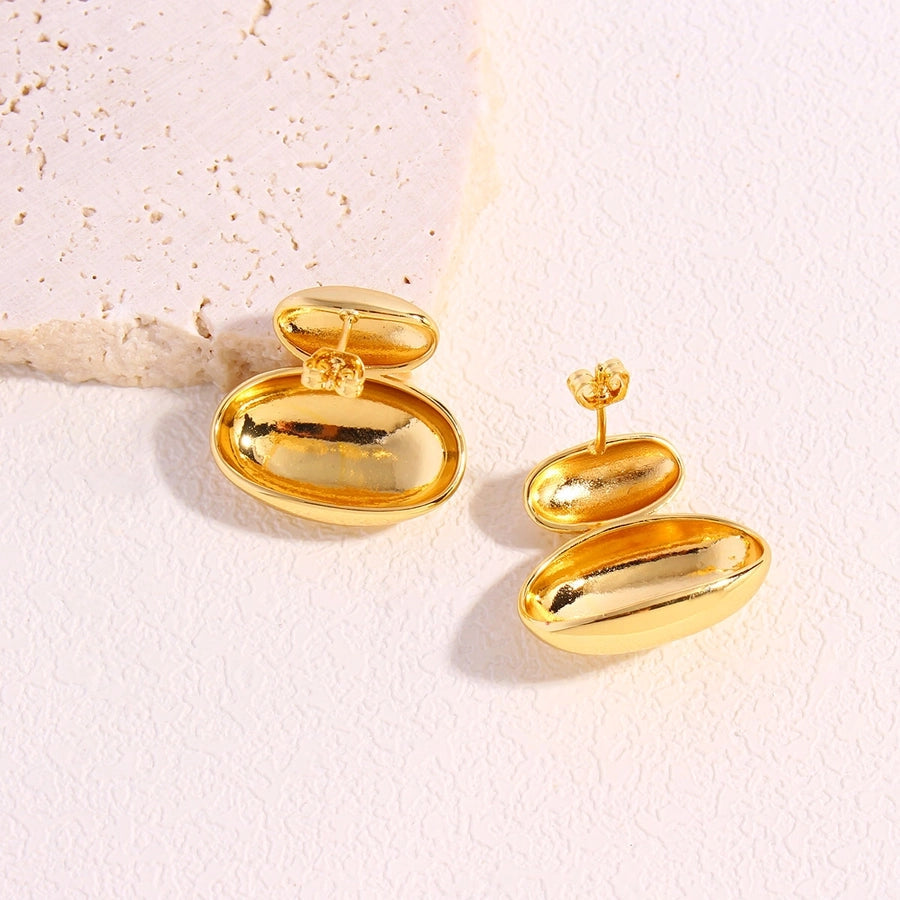 1 Pair Simple Style Classic Style Solid Color Plating Copper 18K Gold Plated Gold Plated Ear Studs