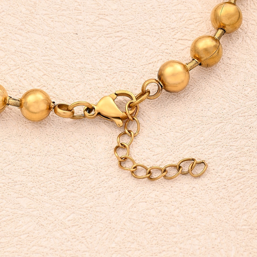 Casual Simple Style Round Oval Solid Color 304 Stainless Steel 18K Gold Plated Bracelets In Bulk