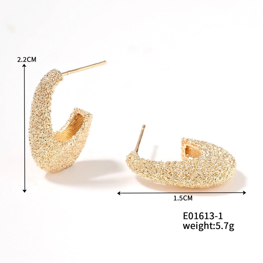 1 Pair Elegant Business Tropical Geometric Asymmetrical Copper K Gold Plated Earrings