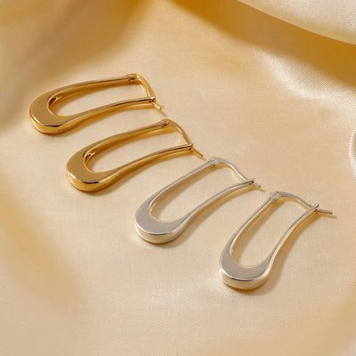 1 Pair Retro Shiny Korean Style Geometric Plating Copper K Gold Plated Earrings