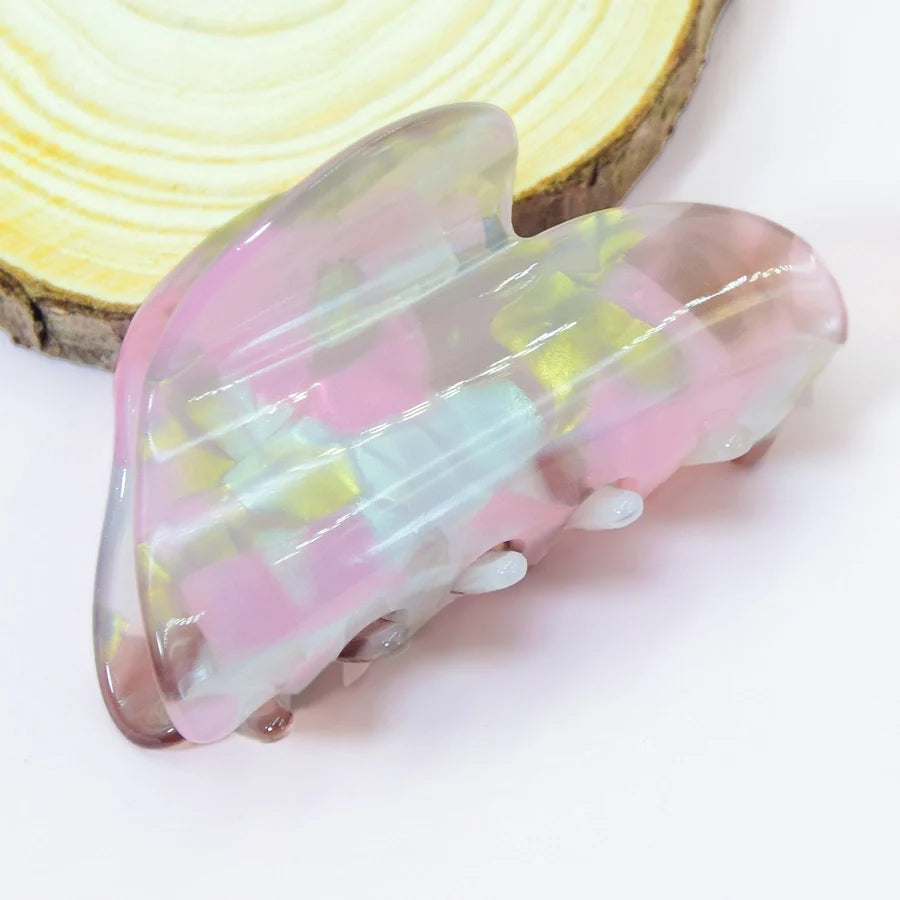 cute color block arylic handmade hair claws 1 piece