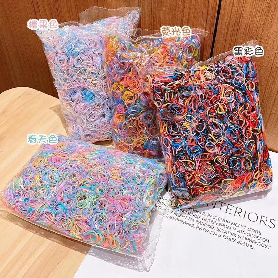 simple style solid color rubber band handmade hair tie