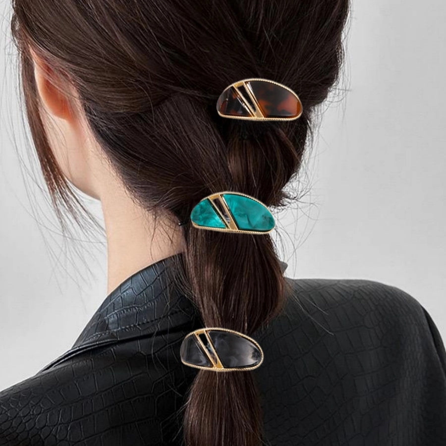 Women's Retro Color Block Acetic acid sheets Plating Hair Clip