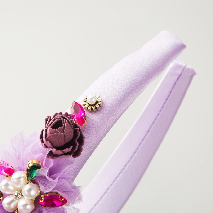 Women's Casual Vacation Classic Style Flower Alloy Cloth Plating Inlay Glass Pearl Hair Band