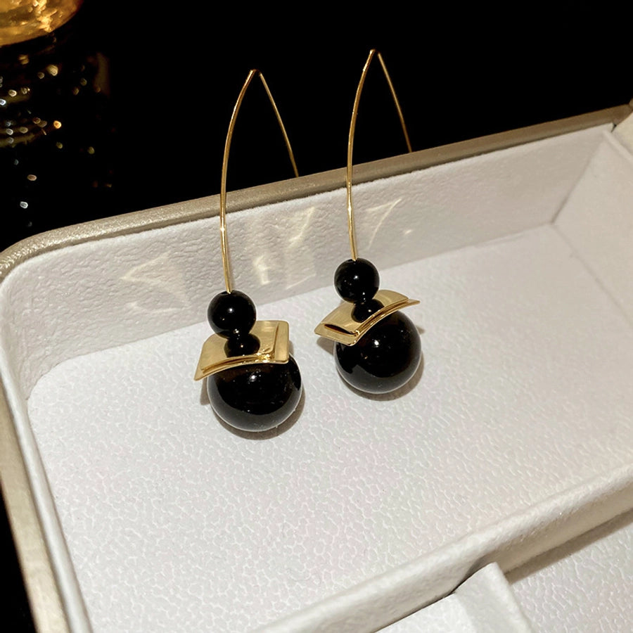 1 Pair Simple Style Round Plating Copper Resin Ear hook