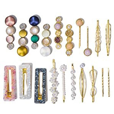 Hair Accessories Acetic Acid Side Clip Marble Effect Hairpin Pearl Candy Color Fashion Hairpin Combination Set