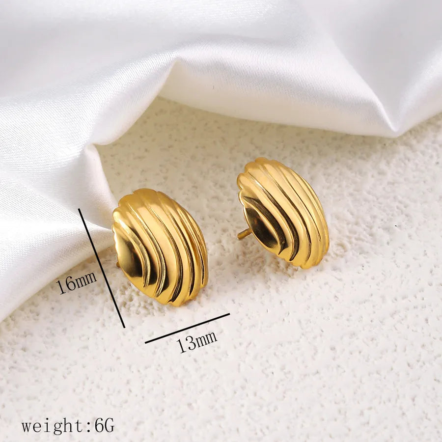 1 Pair Simple Style Commute Geometric Heart Shape Plating Titanium Steel Drop Earrings Earrings Ear Studs