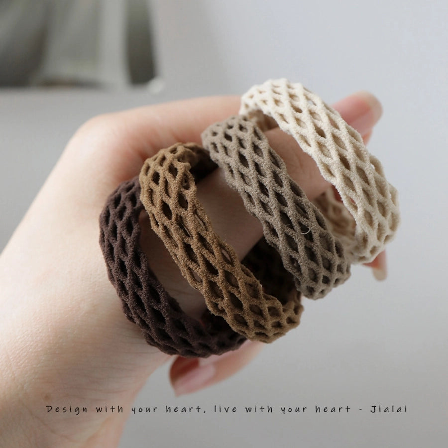 Korean style wide hair rope female Four Seasons adult ponytail leather cover headband simple temperament hair band high elastic durable rubber band