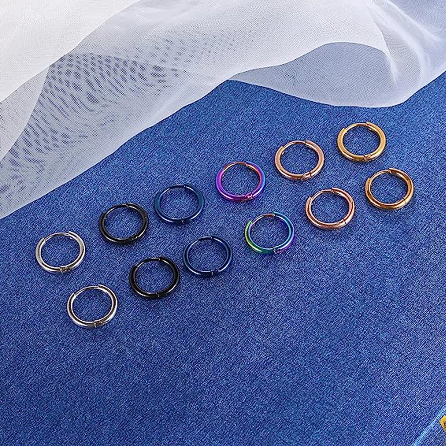 earrings titanium steel earrings thick thin coil boys and girls  circle stainless steel earrings