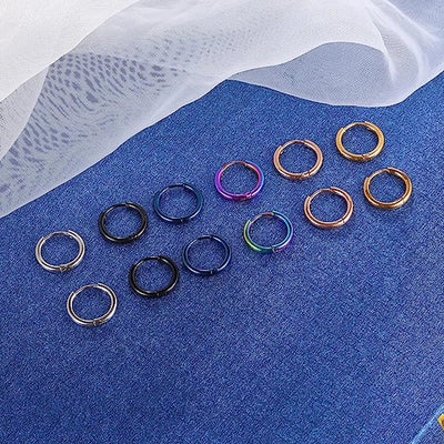 earrings titanium steel earrings thick thin coil boys and girls  circle stainless steel earrings