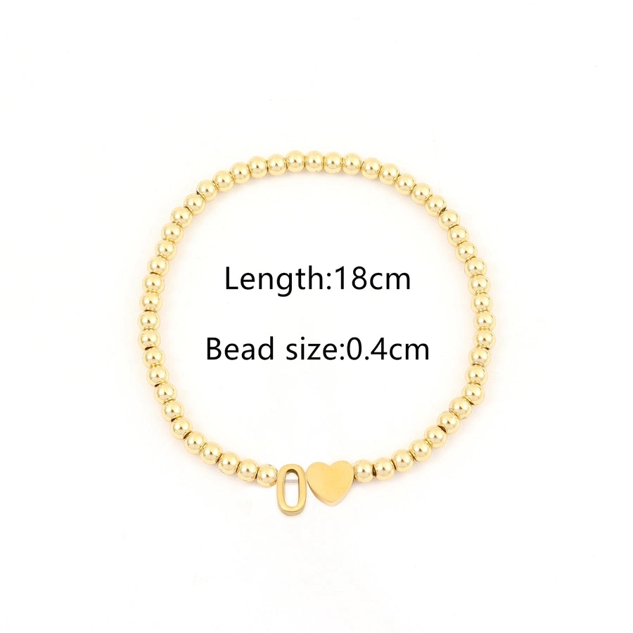 304 Stainless Steel Copper Letter Heart Shape Bracelets