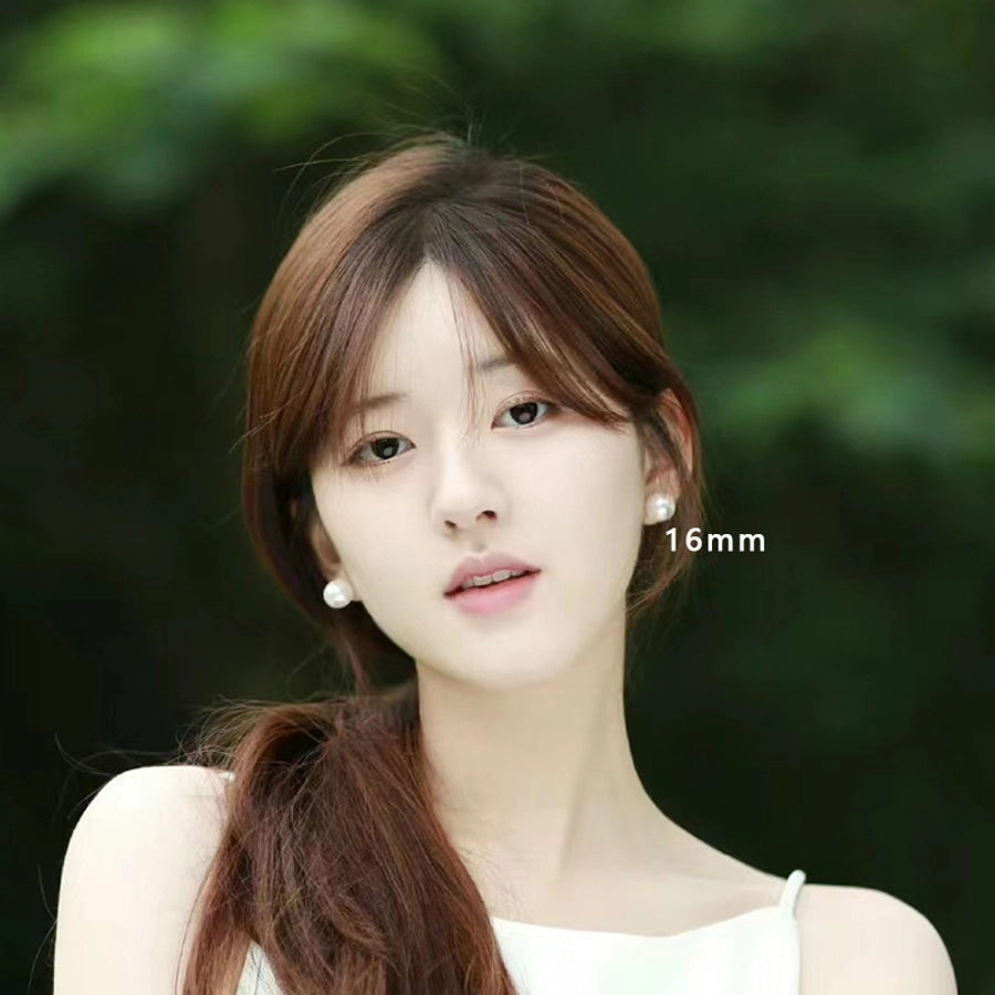 Bright Pearl silver stud earrings  new fashion mosquito coil ear clip commuter good quality earrings Korean temperament online celebrity