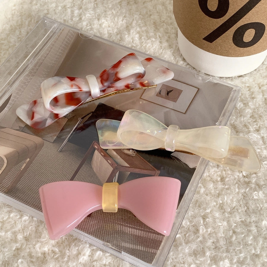 elegant lady bow knot acetic acid sheets hair clip