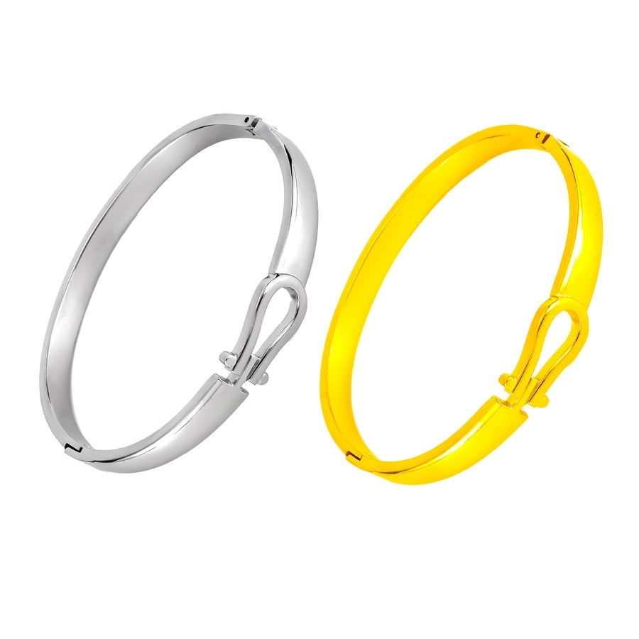 Vintage Style Simple Style U Shape 304 Stainless Steel 18K Gold Plated Bangle In Bulk