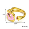 Jewelry Casual Simple Style Irregular 304 Stainless Steel 18K Gold Plated Enamel Rings