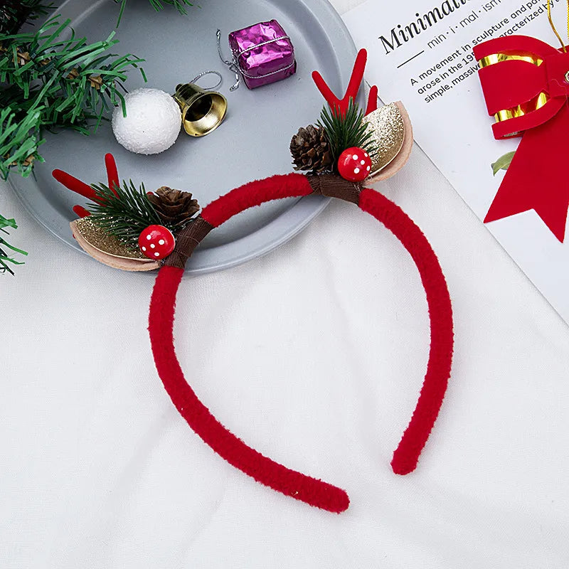 Christmas Fashion Women'S Antlers Flocking Handmade Hair Band