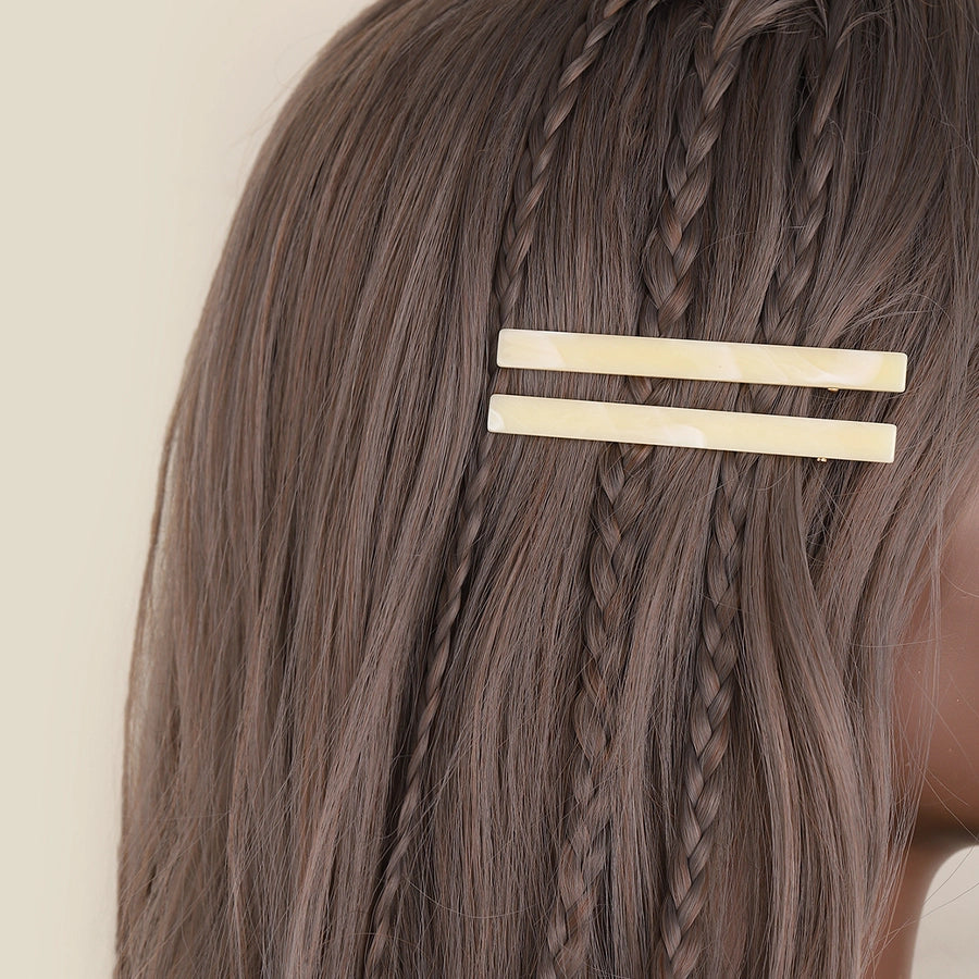 simple style solid color arylic stoving varnish hair clip