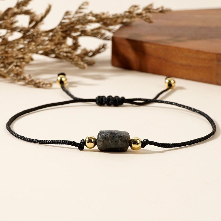 Autumn and Winter New Arrival Hot Sale New Chinese Color Natural Stone Copper Bead Bracelet Advanced Simple Personality Trendy Bracelet All-Matching