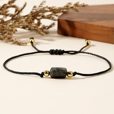 Autumn and Winter New Arrival Hot Sale New Chinese Color Natural Stone Copper Bead Bracelet Advanced Simple Personality Trendy Bracelet All-Matching