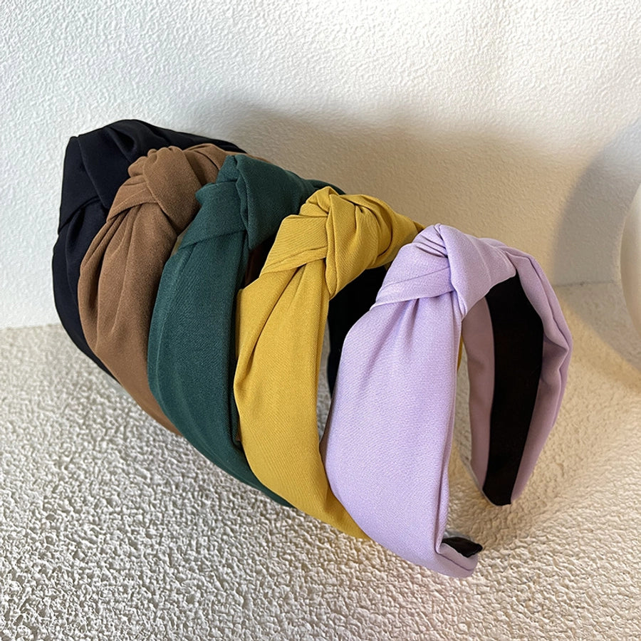 Europe and America  New Hair-Hoop Headband Versatile  Textured Fabric Headdress Hairpin Wide Brim Knotted Hair Hoop