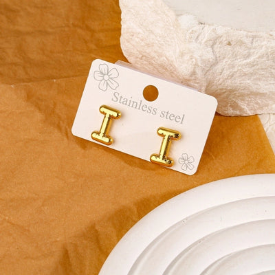 1 Pair Simple Style Classic Style Letter 304 Stainless Steel 18K Gold Plated Ear Studs