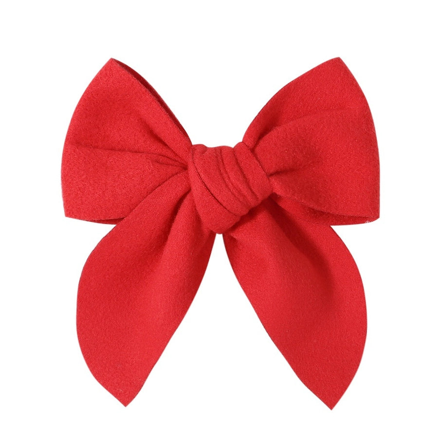 sweet solid color polyester bow knot hair clip