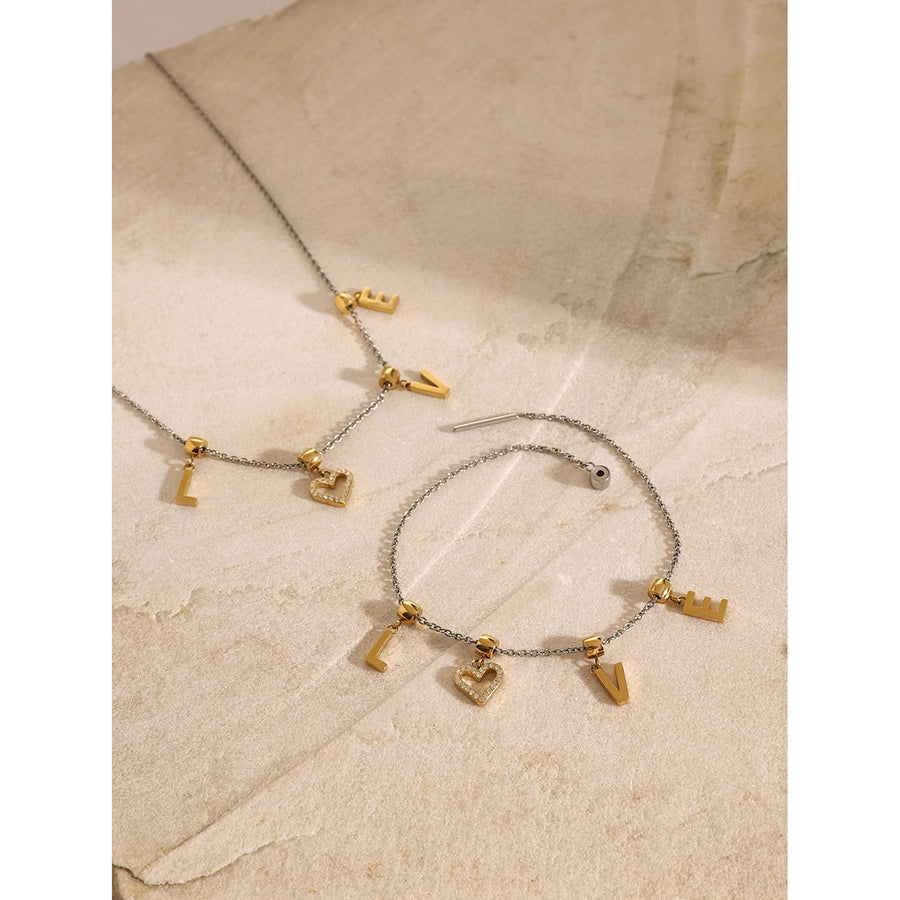 Princess Wedding Artistic Letter 304 Stainless Steel Artificial Rhinestones Bracelets In Bulk