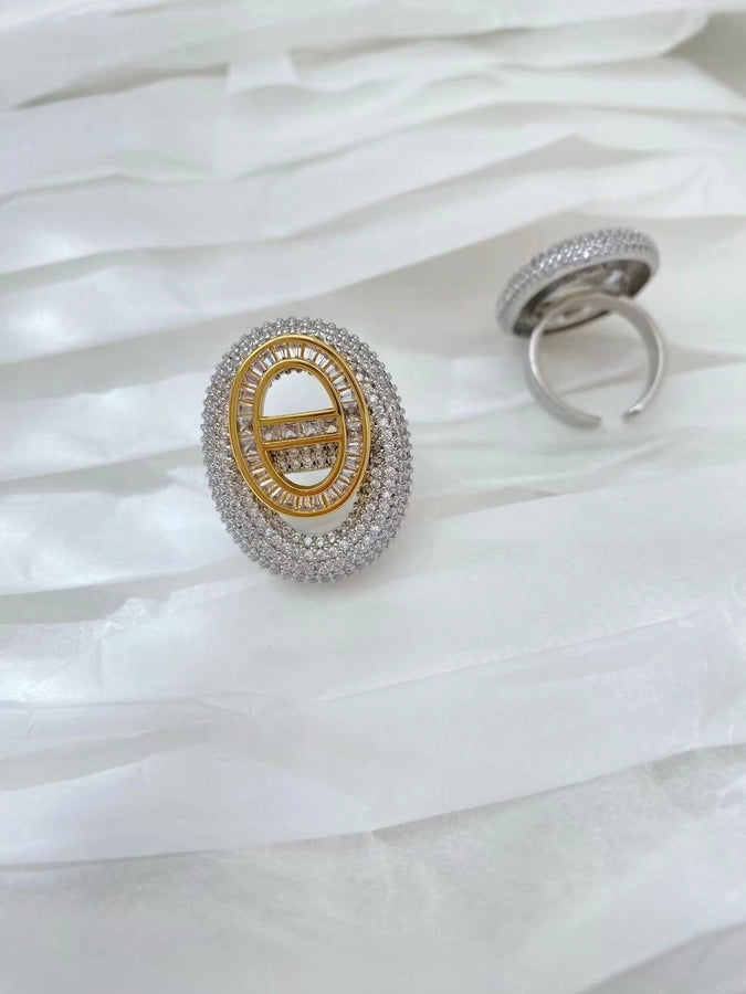 Jewelry Vintage Style Classic Style Geometric Copper Zircon Plating Open Rings