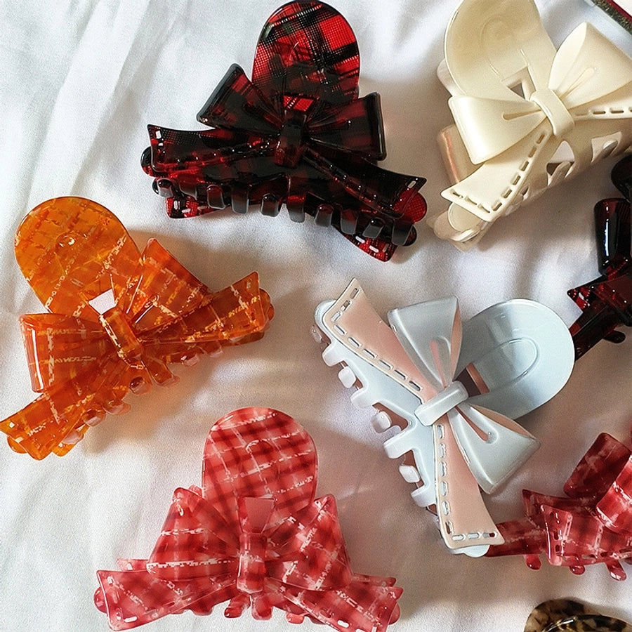Women's Simple Style Streetwear Bow Knot Acetic acid sheets Handmade Hair Claws