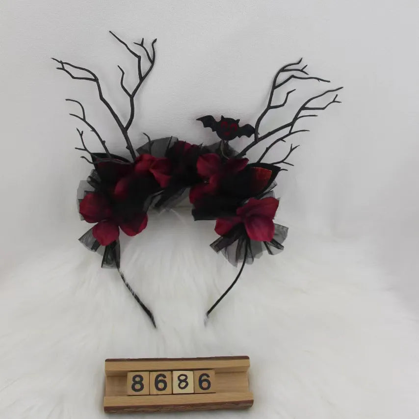 Halloween IG Style Women's Pumpkin Tree Bat Plastic Hair Band