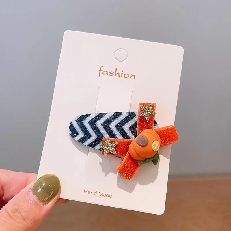 Halloween Cool Style Girl'S Pumpkin Cat Ghost Felt Hair Clip