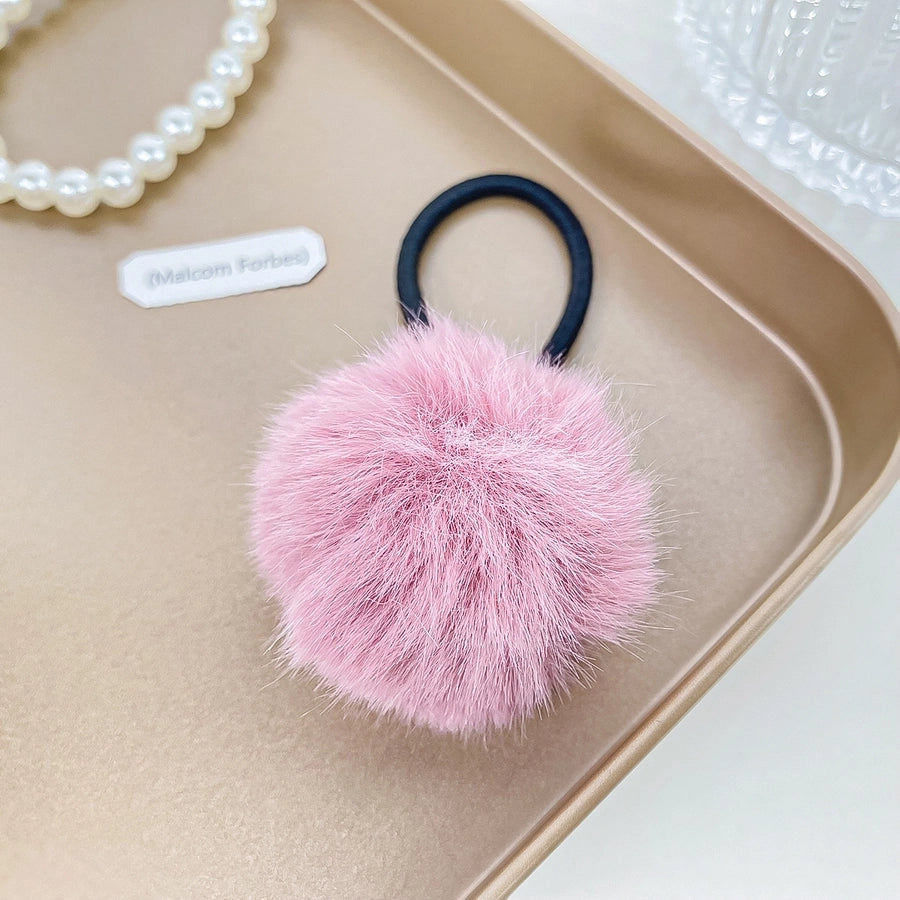 Women's Simple Style Solid Color Plush Hair Tie
