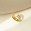 Jewelry Elegant Streetwear Letter 304 Stainless Steel Zircon 14K Gold Plated Polishing Plating Inlay Rings