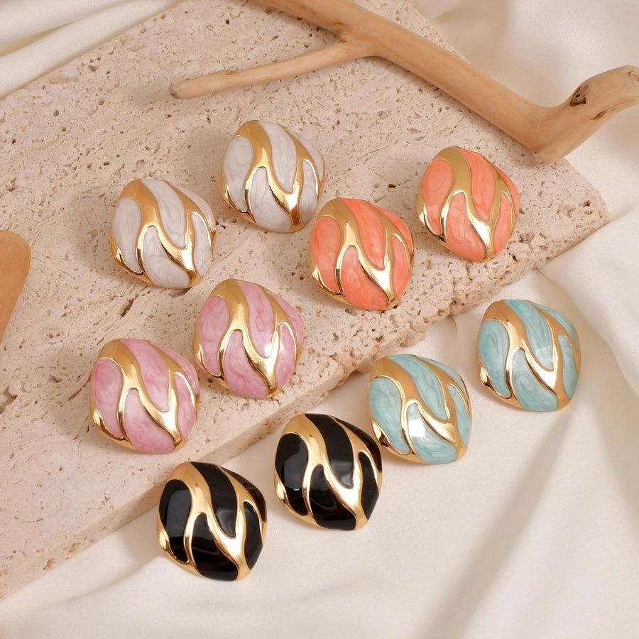 1 Pair Casual Vintage Style Simple Style Geometric 304 Stainless Steel 18K Gold Plated Ear Studs