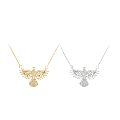 Jewelry Retro Classic Style Eagle Copper Zircon Plating Pendant Necklace