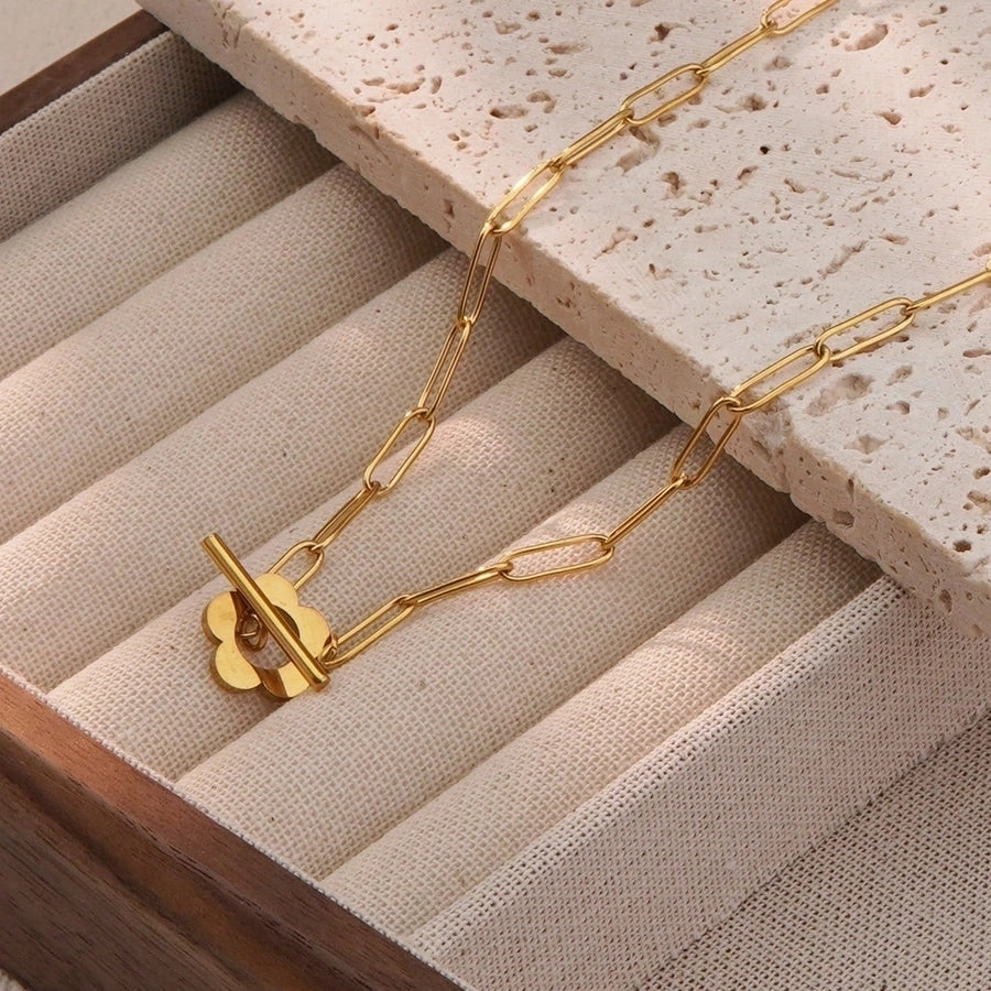 Jewelry Modern Style Simple Style Flower 304 Stainless Steel 18K Gold Plated Plating Bracelets Earrings Necklace