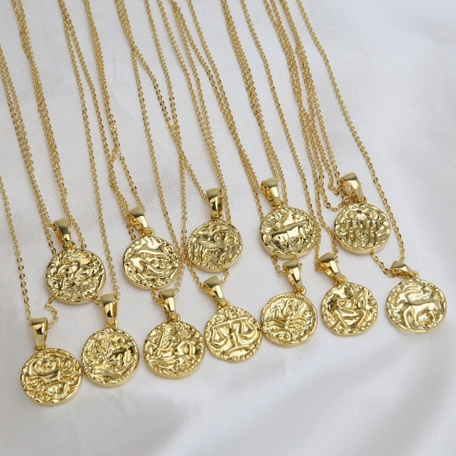 Brass Plating Constellation Pendant Necklace