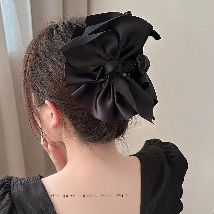 Escape Princess Headwear ~ Satin Big Bow Grab Clip Shark Clip Back Head Hair Korean Grab Clip Ins Clip