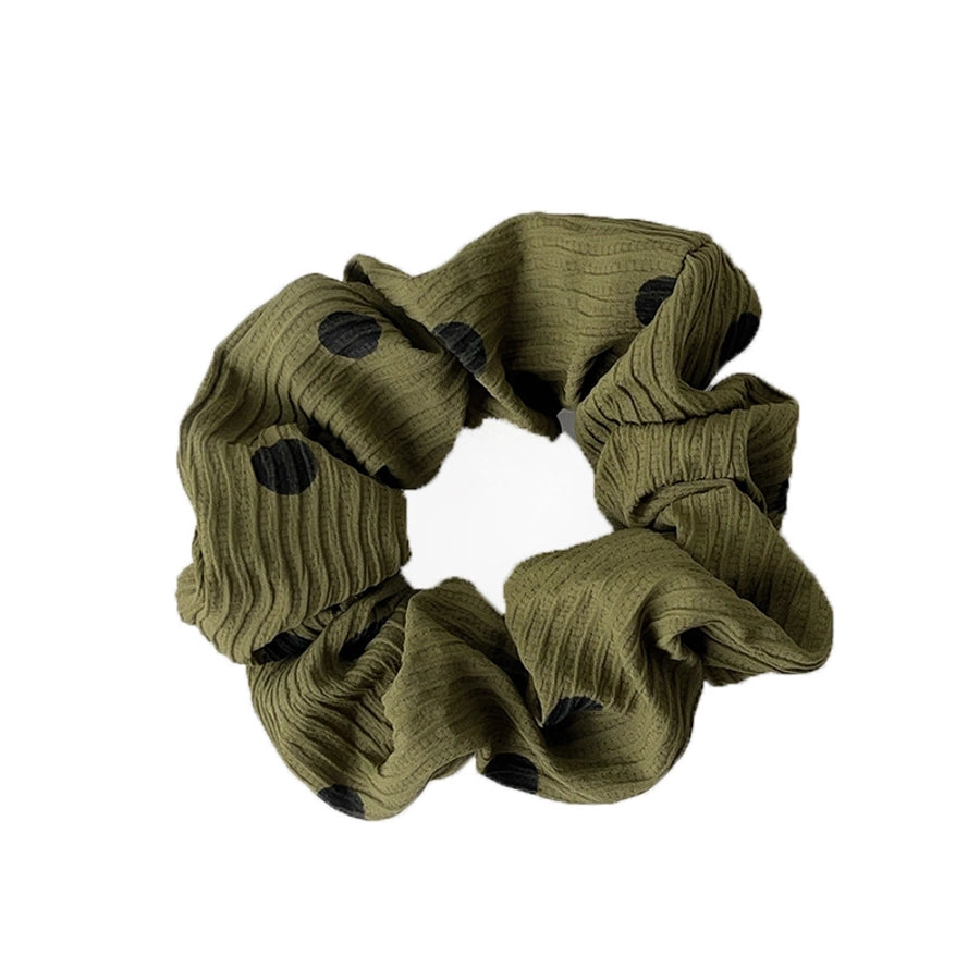 Women's Casual Simple Style Round Dots Cloth Pleated Hair Tie