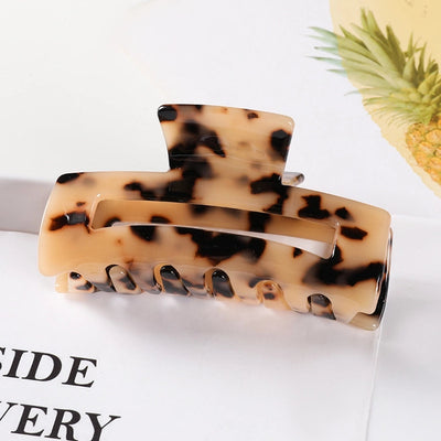 simple style color block acetic acid sheets carving hair claws 1 piece