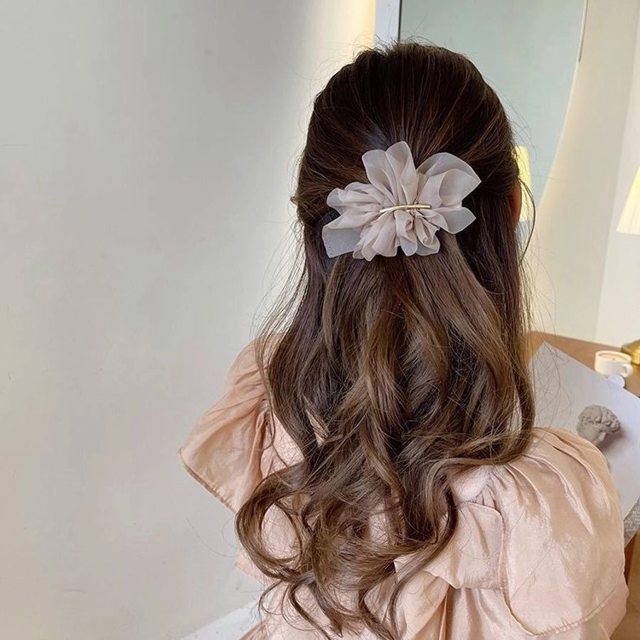 simple style geometric solid color cloth hair clip