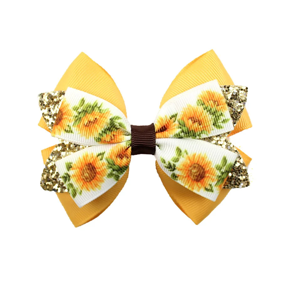 Girl'S IG Style Sweet Bow Knot Cloth Sequins Hair Clip