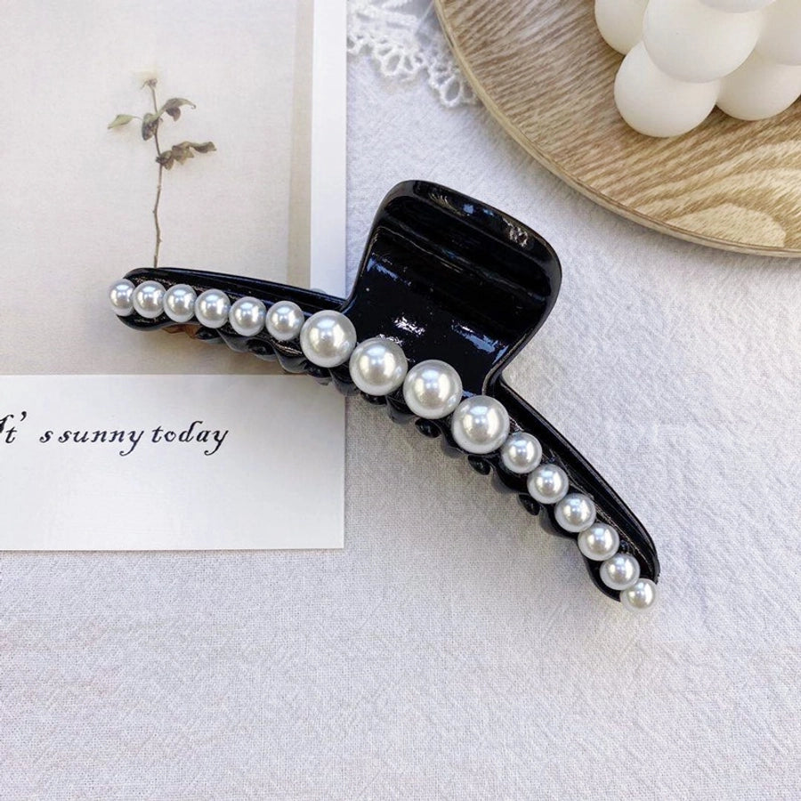 korean fashion style pearl hairpin big hair grabbing clip plate hair ponytail small hair claw