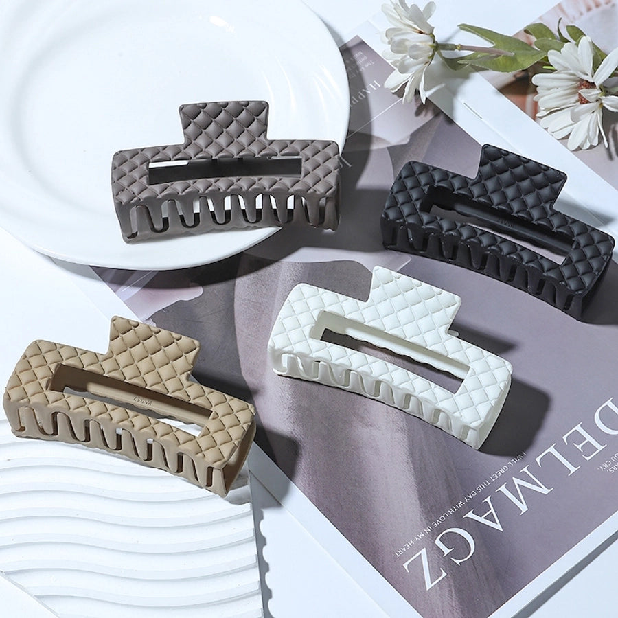 elegant simple style solid color plastic resin hair claws